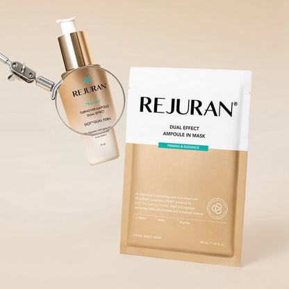 Rejuran Dual Effect Ampoule In Mask Firming & Radiance (1 Sheet) قناع ريجوران ثنائي المفعول لشد البشرة وإضفاء النضارة عليها - Princess Cosmetics Qatar