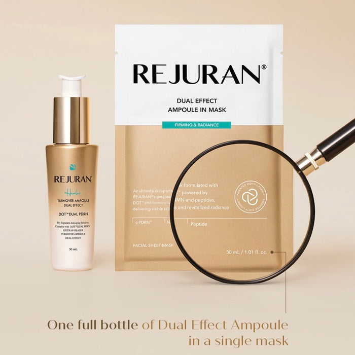 Rejuran Dual Effect Ampoule In Mask Firming & Radiance (1 Sheet) قناع ريجوران ثنائي المفعول لشد البشرة وإضفاء النضارة عليها - Princess Cosmetics Qatar