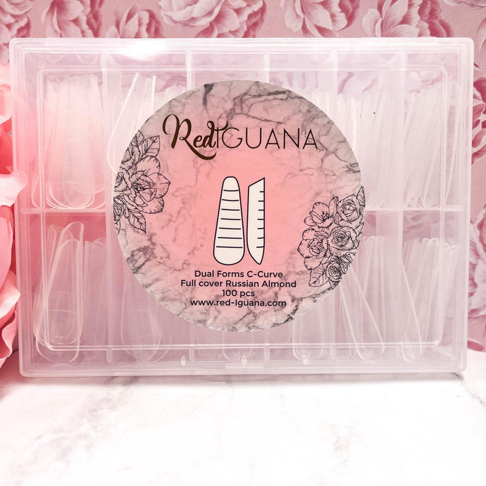 RI- Russian Almond C-Curve Dual Forms / Full Cover-Nail Tips-Red Iguana LLC-Gel Essentialz