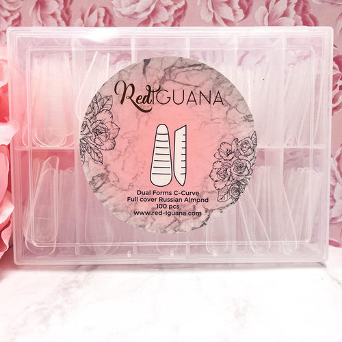 RI- Russian Almond C-Curve Dual Forms / Full Cover-Nail Tips-Red Iguana LLC-Gel Essentialz