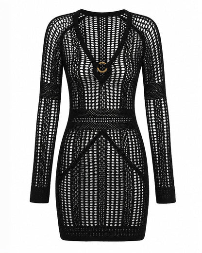 Outline image of Ringy Mini Cover Up - Crochet Black