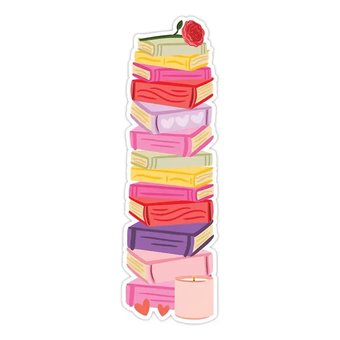 Romance Book Stack Die Cut Bookmark