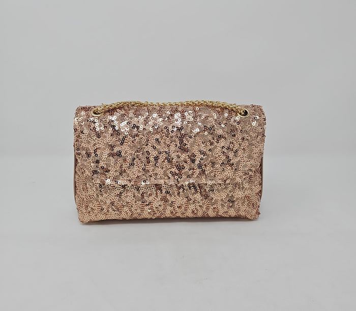 Rose Gold Sequin Glitter Clutch Bag
