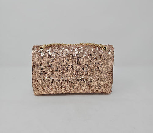 Rose Gold Sequin Glitter Clutch Bag