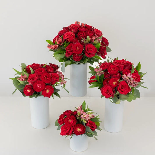 Ruby Red Flower Centerpieces Close Up - Image