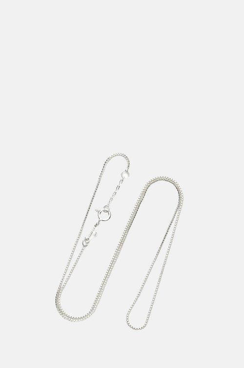 Anni Lu Silver Box Chain Necklace 42cm.