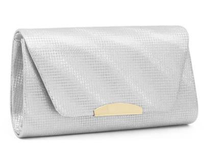 Silver Shimmer Evening Clutch Bag