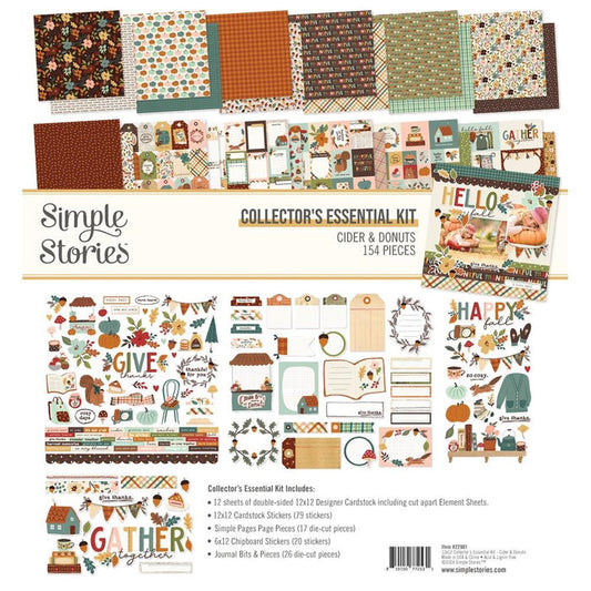 Simple Stories - Collector's Essential Kit 12"X12" - Ciders & Donuts. Start your project off right with the perfect paper for scrapbook pages, greeting cards, bookmarks, gift cards, mixed media and much more! Available at Embellish Away located in Bowmanville Ontario Canada.