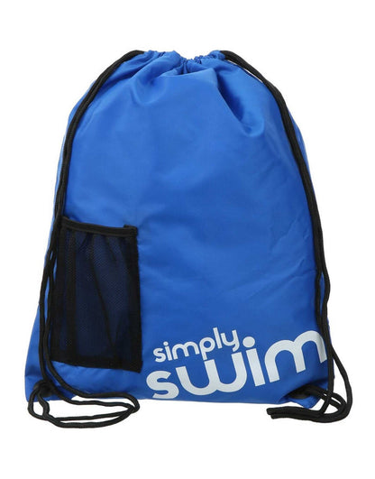 Royal blue Simply Swim Deluxe swim bag with white logo and black pocket