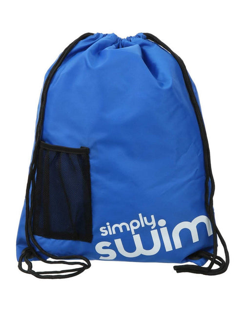 Royal blue Simply Swim Deluxe swim bag with white logo and black pocket