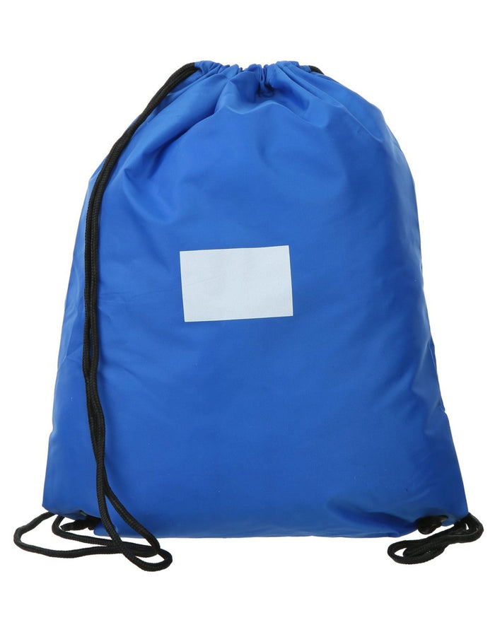 Royal blue Simply Swim Deluxe swim bag with drawstring and white patch