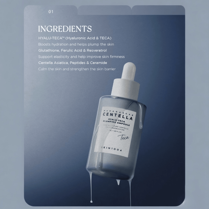 SKIN1004 Madagascar Centella HYALU - TECA Plumping Ampoule 50ml SKIN1004 أمبولة مدغشقر كينتيللا هيالو - تيكا - Princess Cosmetics Qatar