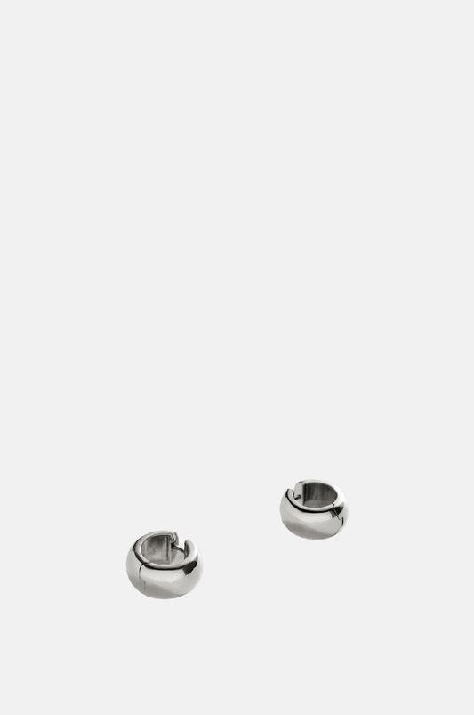 Annika Inez Small Cigar Band Hoops Silver.