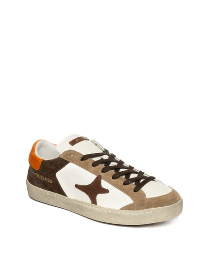 AMA BRAND DELUXE Sneaker timeless bianco/arancio TIME U 4437-BIA/ARANCIO