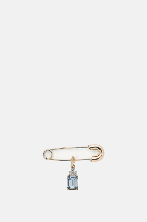 Olive and Piper Something blue Emerald Gold Sapphire Pin.