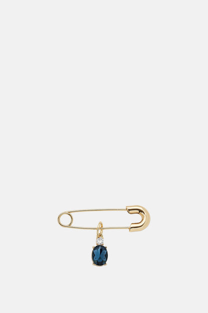 Olive and Piper Something Blue Oval Gold Ocean Pin.