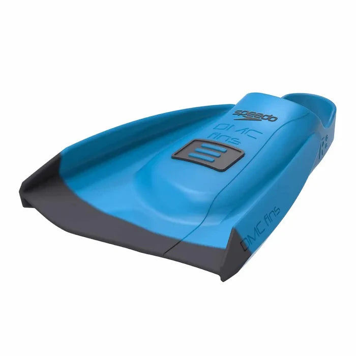 Blue Speedo DMC Elite Max Fins, lightweight swim fins with open heel design for efficient swimming and training.