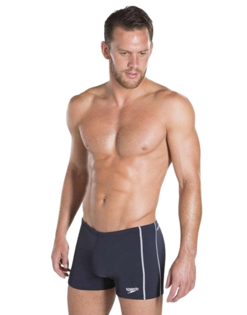 Navy Speedo Endurance Plus Classic Aquashort with white trim
