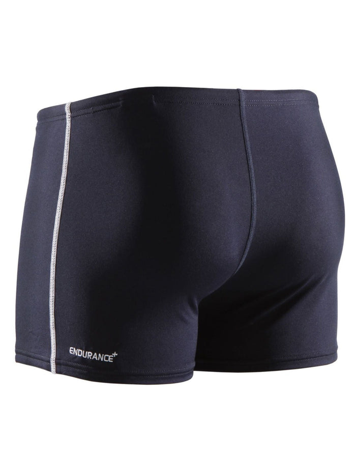 Navy Speedo Endurance Plus Classic Aquashort with white piping