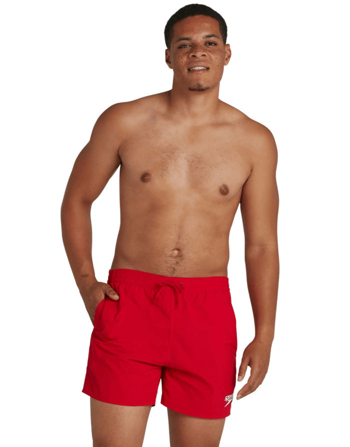 Red Speedo Men’s Essentials 16’’ watershorts with elasticated waist