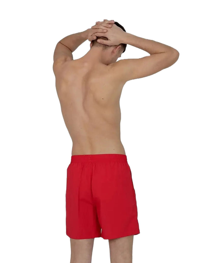 Red Speedo Essentials 16 inch watershorts with elasticated waist and white trim