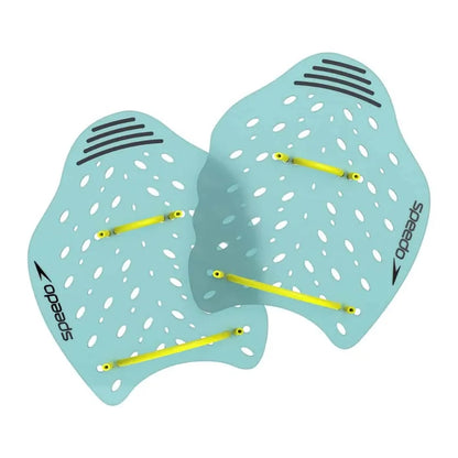 Speedo Power Plus Paddle in Arctic Glass color, lightweight swimming paddle for enhanced stroke training and water resistance.