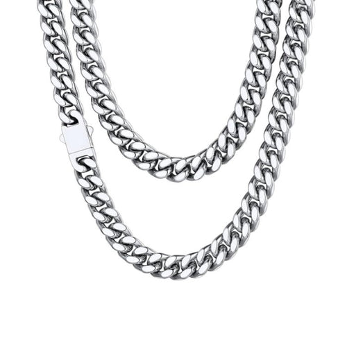 Stainless Steel 10MM Cuban Curb Link Chain Necklace