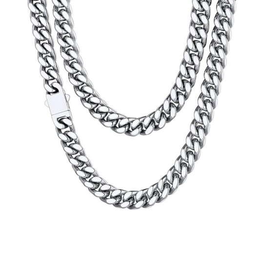 Stainless Steel 10MM Cuban Curb Link Chain Necklace