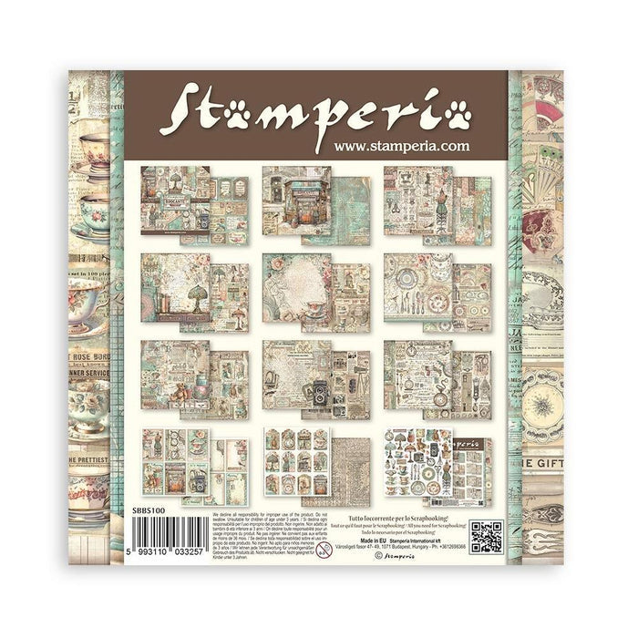 Stamperia - Double-Sided Paper Pad 8"X8" - 10/Pkg - Brocante Antiques. The perfect start to your scrapbooks, cards and more! Available at Embellish Away located in Bowmanville Ontario Canada.