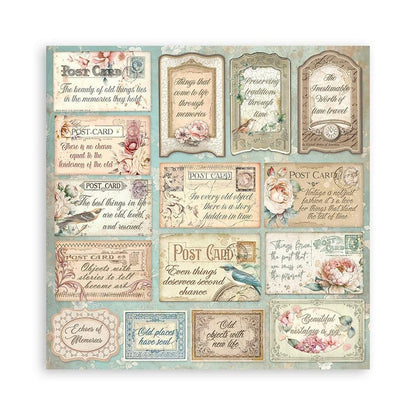 Stamperia - Double-Sided Paper Pad 8"X8" - 10/Pkg - Brocante Antiques. The perfect start to your scrapbooks, cards and more! Available at Embellish Away located in Bowmanville Ontario Canada.