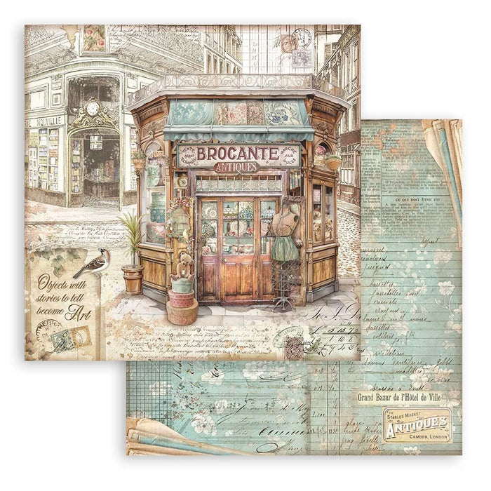 Stamperia - Double-Sided Paper Pad 8"X8" - 10/Pkg - Brocante Antiques. The perfect start to your scrapbooks, cards and more! Available at Embellish Away located in Bowmanville Ontario Canada.
