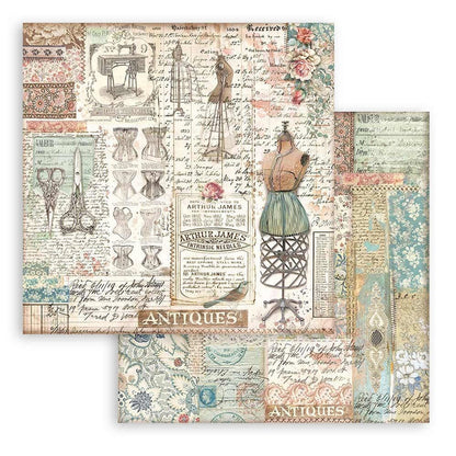 Stamperia - Double-Sided Paper Pad 8"X8" - 10/Pkg - Brocante Antiques. The perfect start to your scrapbooks, cards and more! Available at Embellish Away located in Bowmanville Ontario Canada.