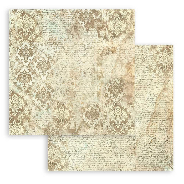 Stamperia - Maxi Backgrounds Double-Sided Paper Pad 12"X12" - 10/Pkg - Brocante Antiques. The perfect addition to your cards, scrapbooks and other paper crafts! This package contains 10 12x12 inch sheets of double-sided paper. Acid free. Available at Embellish Away located in Bowmanville Ontario Canada.
