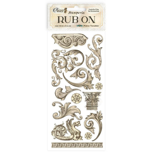 Stamperia - Rub-On 4"X8.5" - Stamperia - Rub-On 4X8.5 - Sir Vagabond In Fantasy World - Greeks And. Instant beauty on virtually any surface you can imagine. Available at Embellish Away located in Bowmanville Ontario Canada.