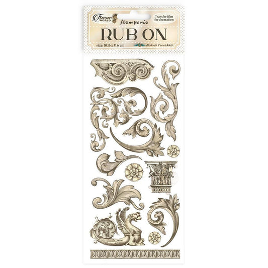 Stamperia - Rub-On 4"X8.5" - Stamperia - Rub-On 4X8.5 - Sir Vagabond In Fantasy World - Greeks And. Instant beauty on virtually any surface you can imagine. Available at Embellish Away located in Bowmanville Ontario Canada.