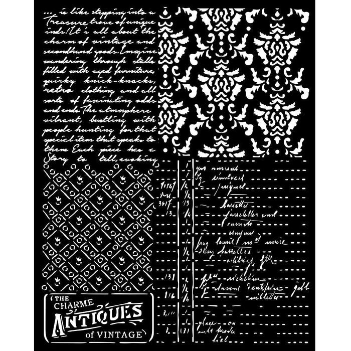 Stamperia - Stencil 7.87"X9.84" - Brocante Antiques - Mixed Patterns. Stencils are perfect for using on mixed media, card making, scrapbooking, textile art and so much more. Use them together or on their own. Available at Embellish Away located in Bowmanville Ontario Canada.