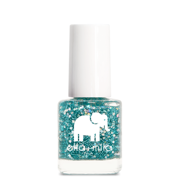 Starlight teal glitter nail polish bottle – ella+mila