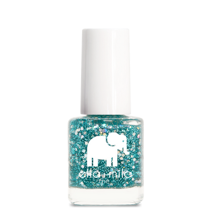 Starlight teal glitter nail polish bottle – ella+mila