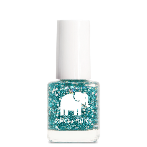 Starlight teal glitter nail polish bottle – ella+mila