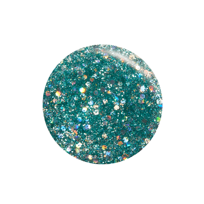 Starlight teal glitter nail polish color swatch