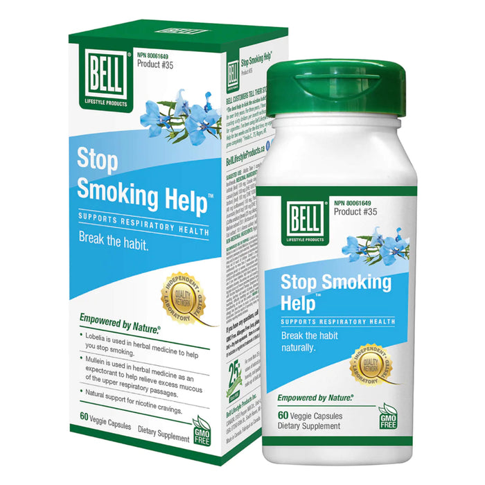 Box & Bottle of Bell Stop Smoking Help™ 60 Veggie Capsules