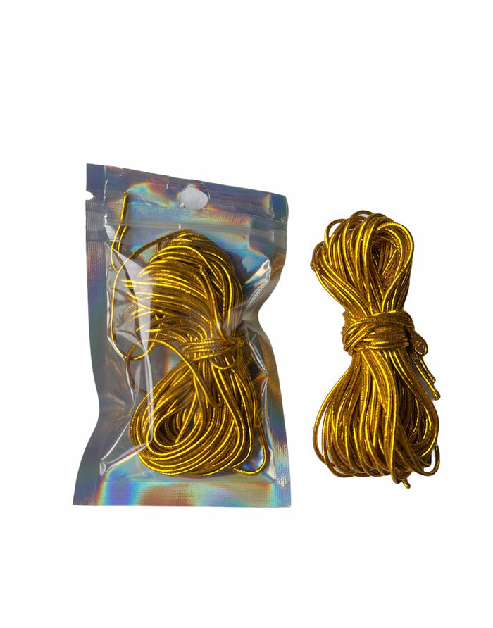 STRETCHY METALLIC CORD String Rope Yarn Braiding Hair Accessories Gold or Sliver