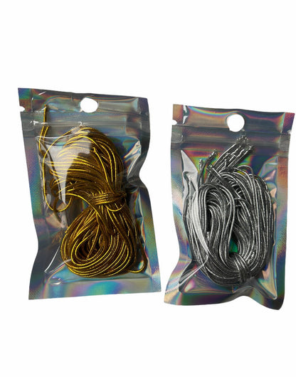 STRETCHY METALLIC CORD String Rope Yarn Braiding Hair Accessories Gold or Sliver