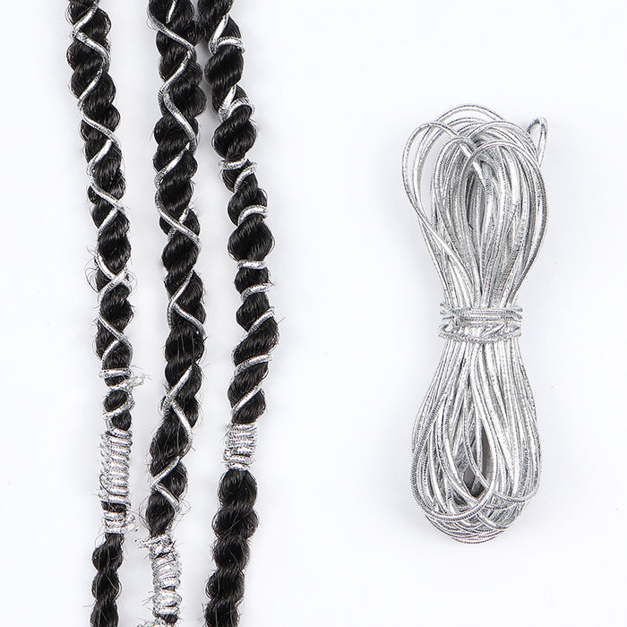 STRETCHY METALLIC CORD String Rope Yarn Braiding Hair Accessories Gold or Sliver