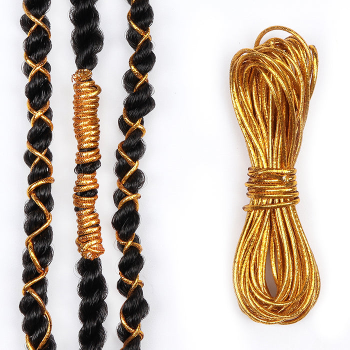 STRETCHY METALLIC CORD String Rope Yarn Braiding Hair Accessories Gold or Sliver
