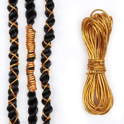 STRETCHY METALLIC CORD String Rope Yarn Braiding Hair Accessories Gold or Sliver