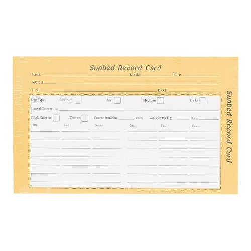 Sunbed Record Card - Franklins