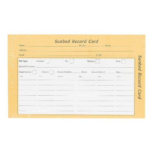 Sunbed Record Card - Franklins