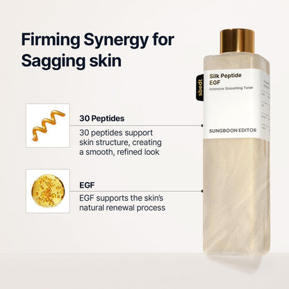 Sungboon Editor Silk Peptide EGF Intensive Smoothing Toner 300ml تونر سونغبون إديتور سيلك ببتيد إي جي إف المكثف لتنعيم البشرة - Princess Cosmetics Qatar