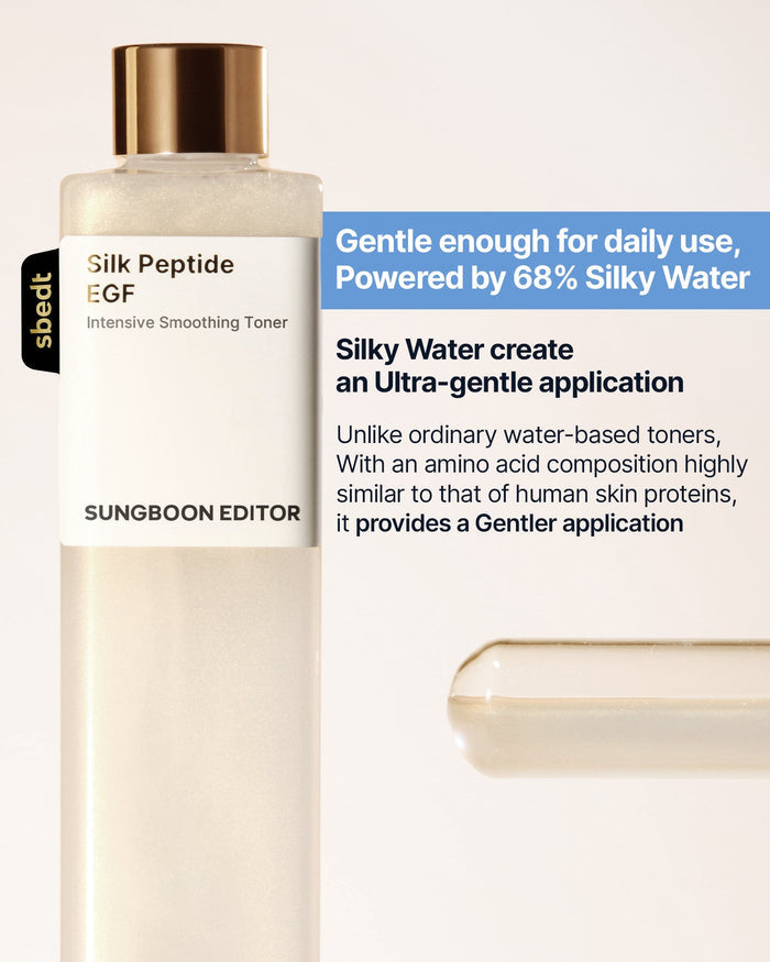 Sungboon Editor Silk Peptide EGF Intensive Smoothing Toner 300ml تونر سونغبون إديتور سيلك ببتيد إي جي إف المكثف لتنعيم البشرة - Princess Cosmetics Qatar